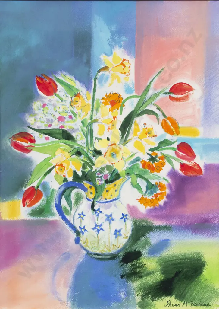 Shona McFarlane (1929 - 2001) - Tulips and Daffodils Image 1++