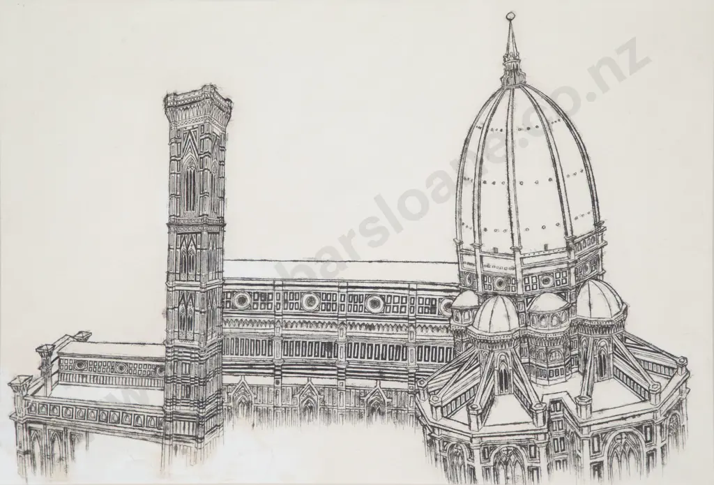 Russell Clark (1905 - 1966) - Cathedral of Santa Maria del Fiore (a/f) Image 1++