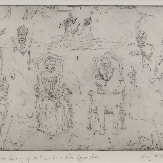 Mary McIntyre (b 1928) - The Opening of Parliament: A Kiwi Apparition
