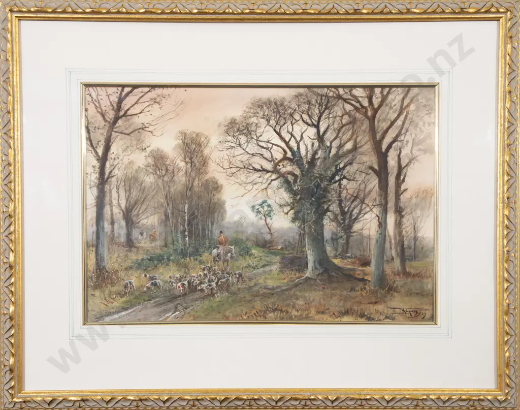 Henry Charles Fox (British 1860 - 1925) - Hunting Scene Image 1++