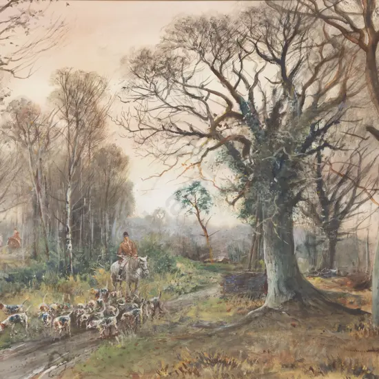 Henry Charles Fox (British 1860 - 1925) - Hunting Scene