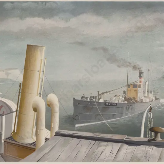 After Felix Kelly (1914 - 1994) - Drifter and Paddle Steamers