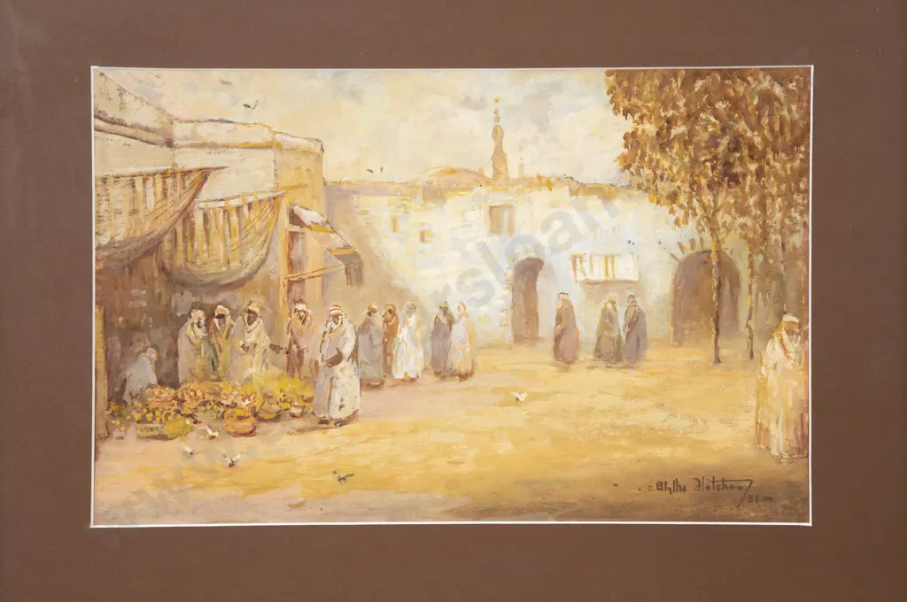 Blythe Fletcher (1890 - 1949) - Eastern Street Scene Image 1++