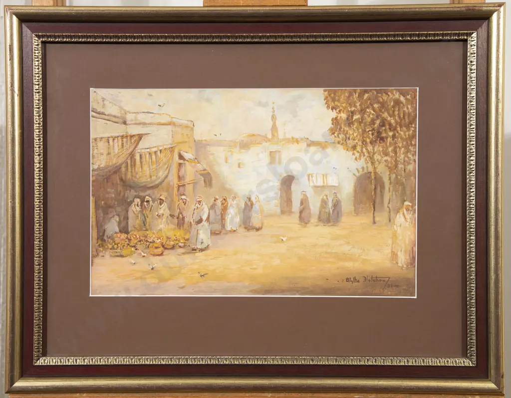 Blythe Fletcher (1890 - 1949) - Eastern Street Scene Image 1++