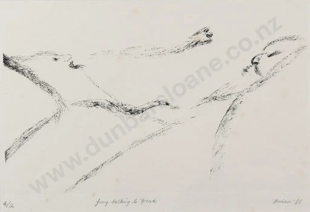 Tony Fomison (1939 - 1990) - Jung Talking to Freud Image 1++