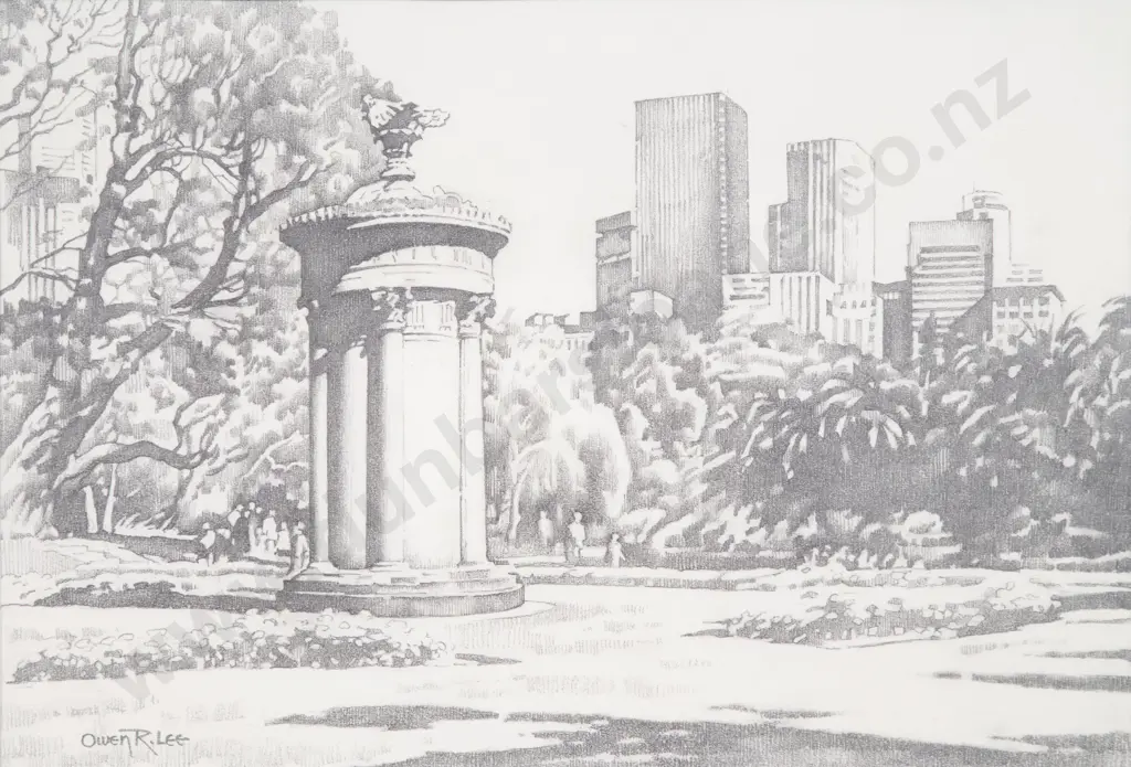 Owen Lee (1918 - 2003) - Three NZ Street Scenes Image 1++