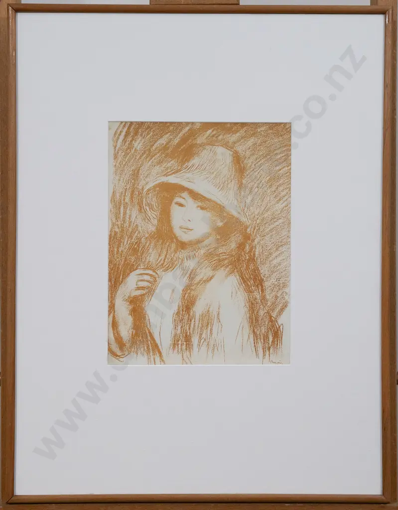 After Pierre Auguste Renoir (French 1841 - 1914) - Fille au Chapeau de Paille Image 1++