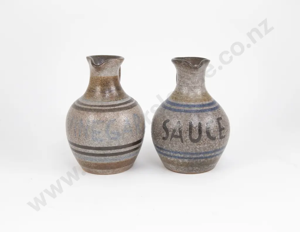 Pair Early Mirek Smisek Sauce & Vinegar Jugs Image 1++