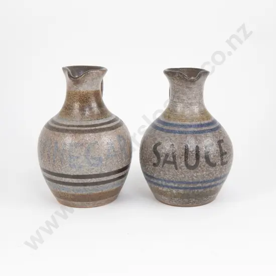 Pair Early Mirek Smisek Sauce & Vinegar Jugs