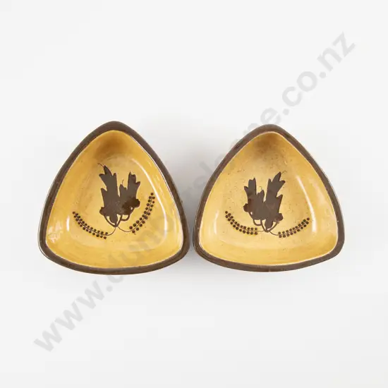 Pair Dorothy Ewart Triangle Shaped Bowls