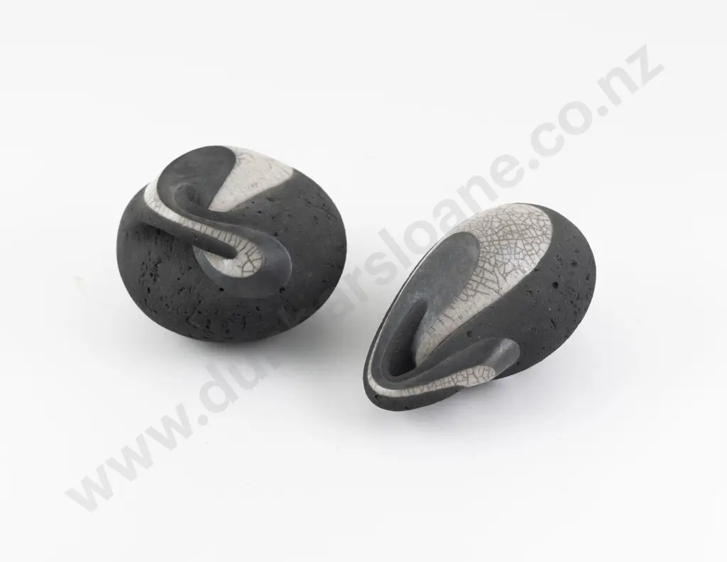 Two Rick Rudd Raku-Fired Forms Image 1++