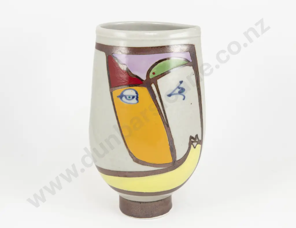 John Crawford Hector Pottery Cubist Portrait Vase Image 1++