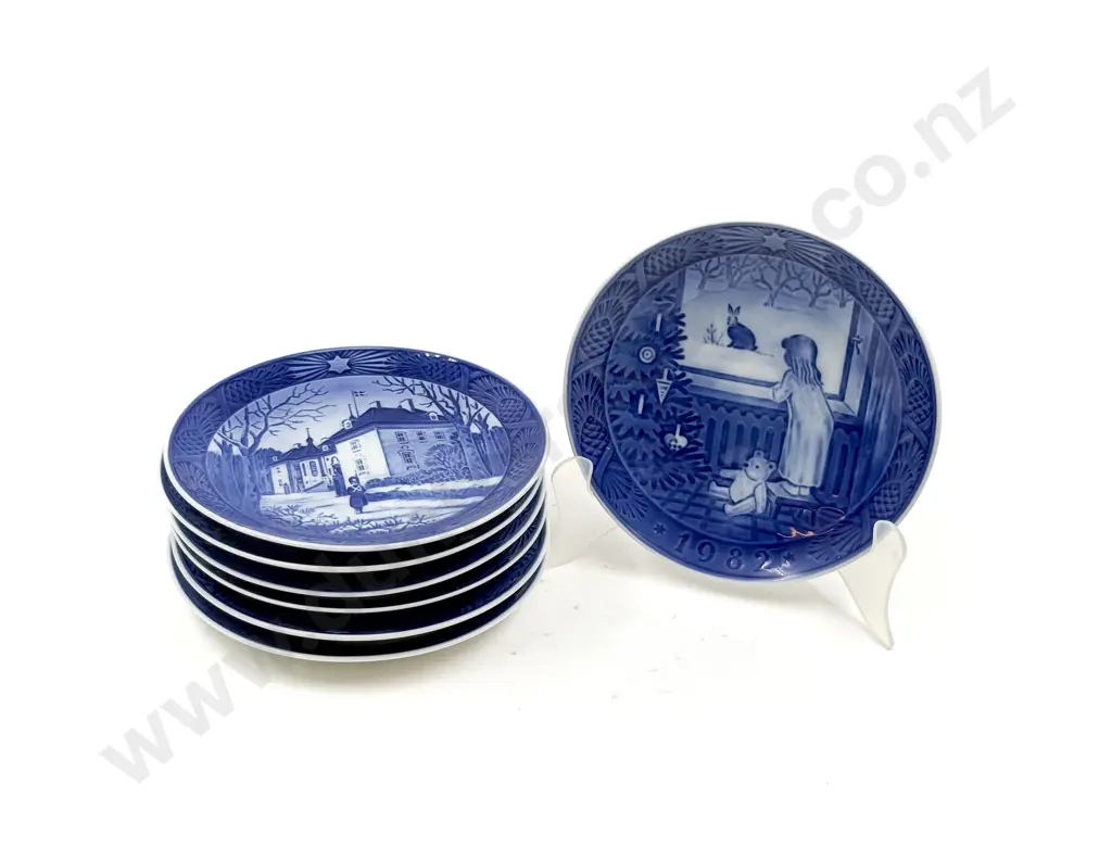 Seven Assorted Royal Copenhagen Christmas Side Plates Image 1++