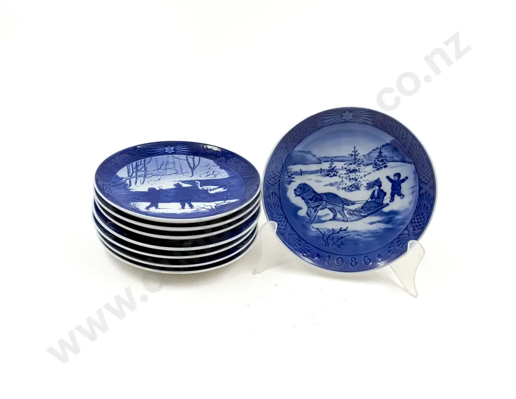 Eight Assorted Royal Copenhagen Christmas Side Plates Image 1++