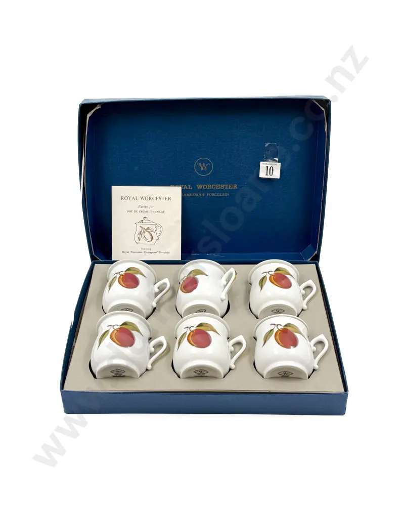 Boxed Royal Worcester Set of Six Pot De Creme Chocolat Image 1++