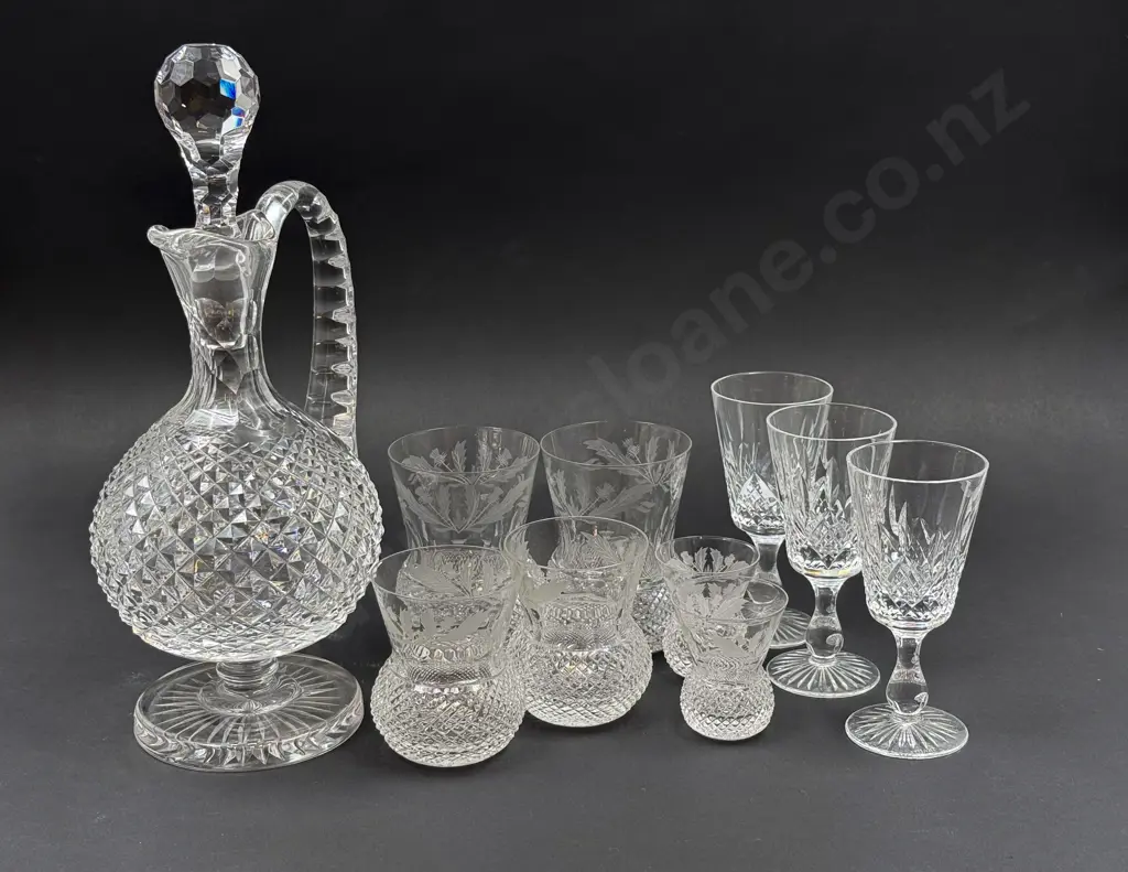 Quantity of Assorted Crystal together with Wine Ewer Image 1++