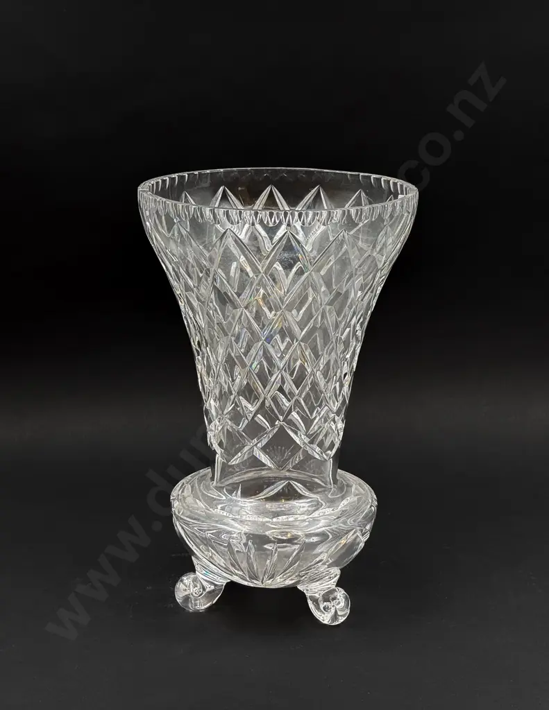 Large Footed Crystal Trumpet Vase Image 1++