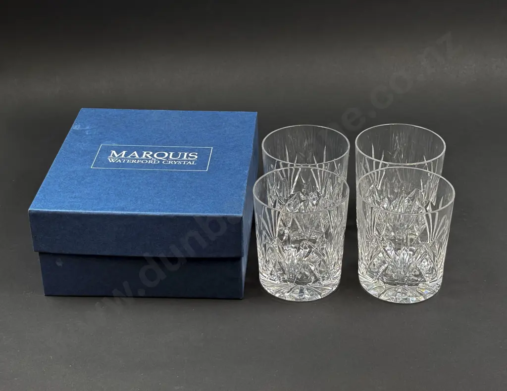 Boxed Marquis by Waterford Crystal x Four Whisky Tumblers Image 1++