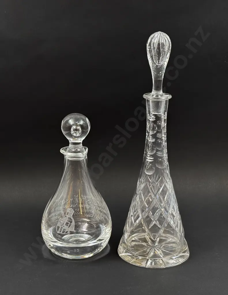 Crystal Conical Decanter together with Other Glass Decanter (Faults) Image 1++