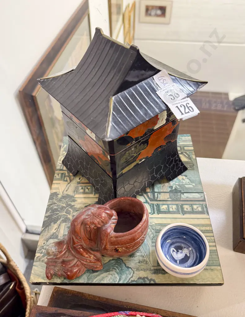 Small Quantity of Assorted incl Hardstone Figure & Lacquered Shine Form Food Box Image 1++