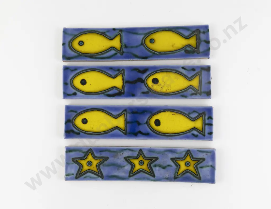 Four Glazed Terracotta Tiles Image 1++