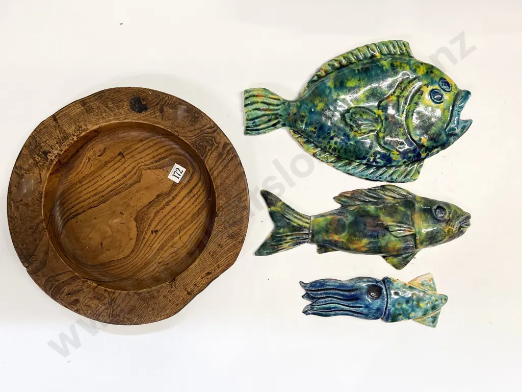 Three Sea Life Pottery Wall Hangings etc Image 1++