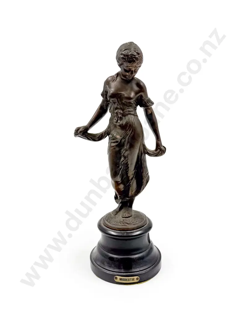 Bronze Figure "Modestie" on Stand Image 1++
