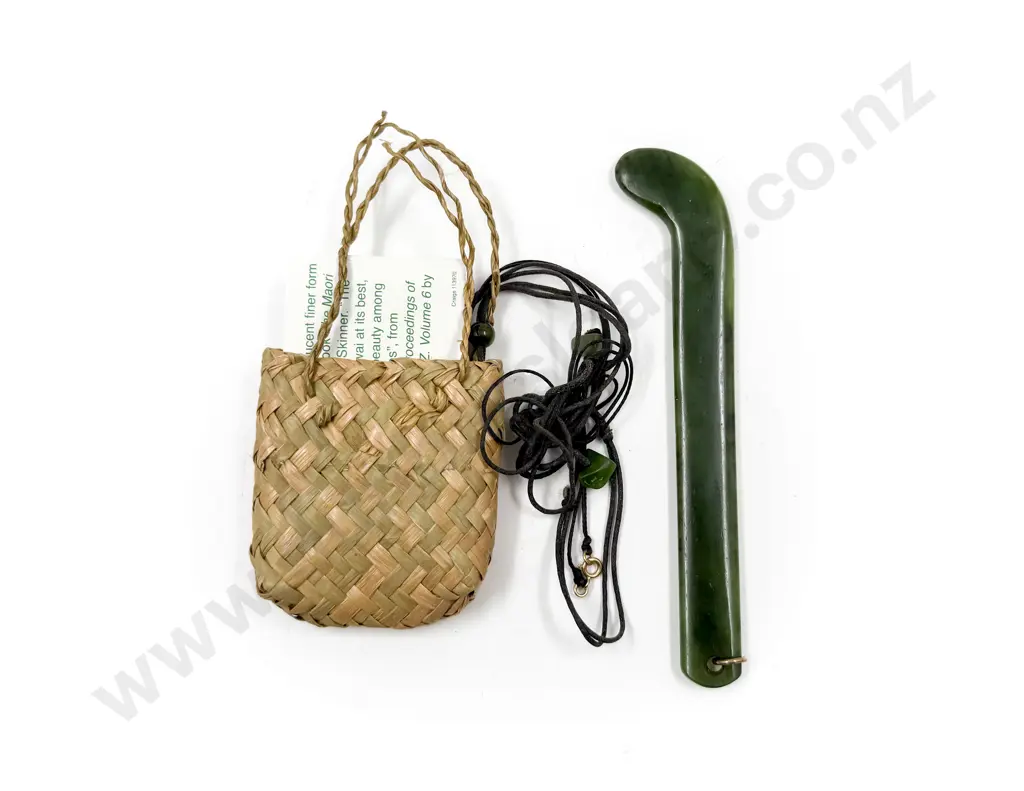 Three Greenstone Necklaces together with Larger Greenstone Hockey Stick Pendant Image 1++