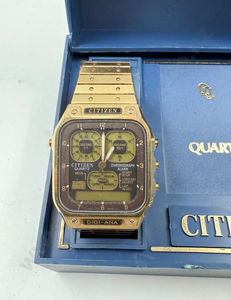 Vintage Citizen Robot Face Digi-Ana 8943 Chronograph Alarm Quartz Wrist Watch Image 1++