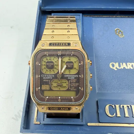 Vintage Citizen Robot Face Digi-Ana 8943 Chronograph Alarm Quartz Wrist Watch