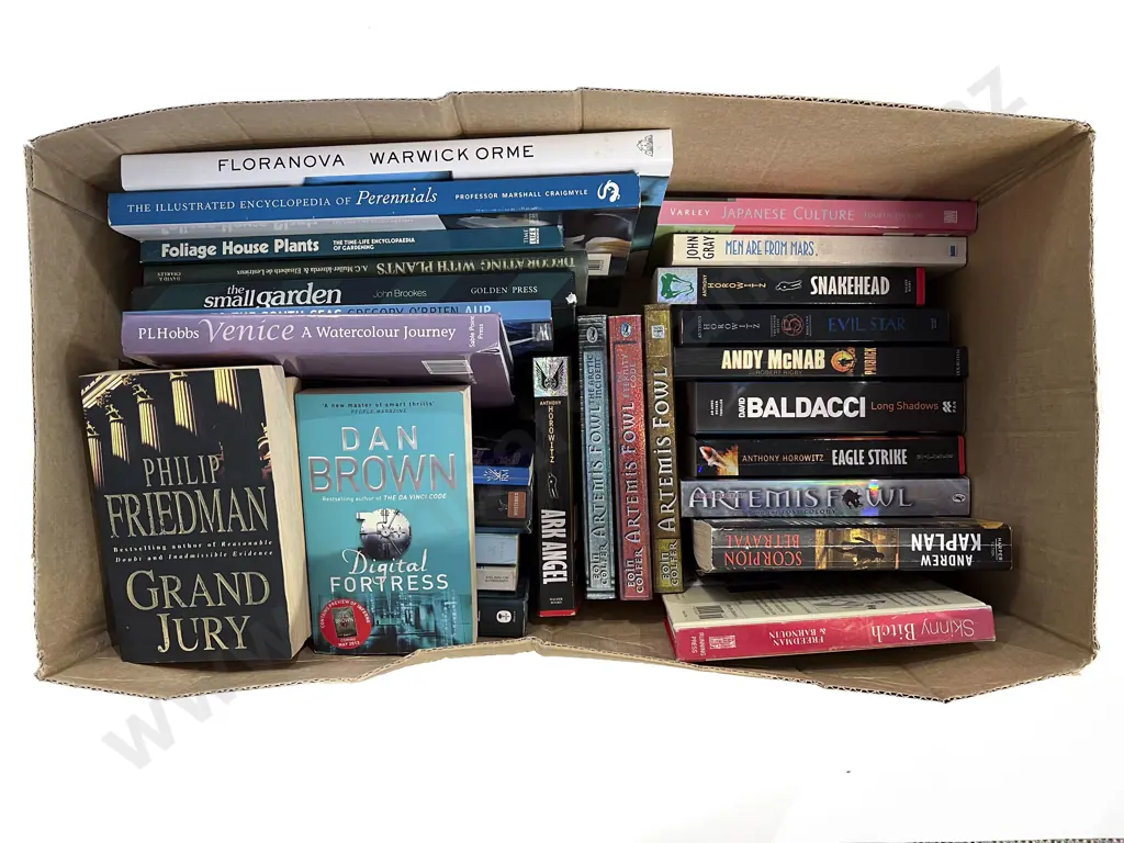 Box of Assorted Books Image 1++