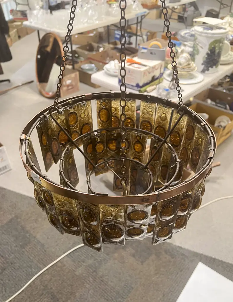 NZ Made Art Glass Chandalier Image 1++