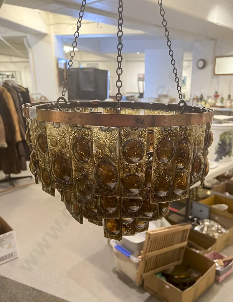 NZ Made Art Glass Chandalier Image 1++