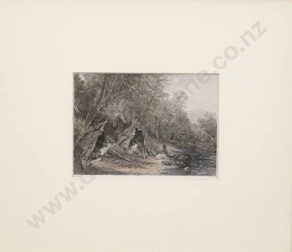 After Skinner Prout - A Native Australian Encampment c1876 Image 1++