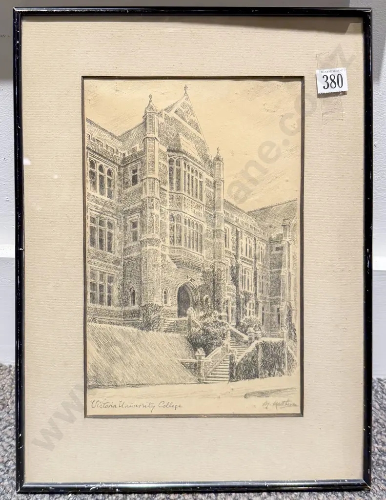 M. Matthews - "Victoria University College" - Graphite on Paper Image 1++