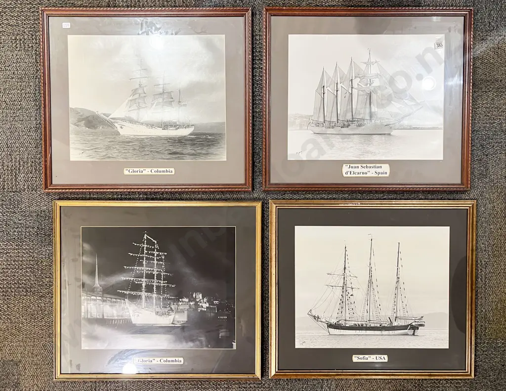 Four Assorted Martime Ship Study Prints Image 1++