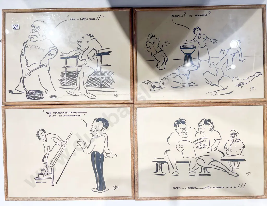 Four Jim Jam /framed Vintage Cartoons Image 1++