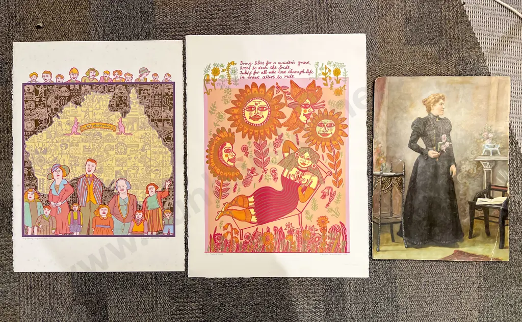 Two Barbara Hanrahan Ltd Ed Prints on Handmade Paper together with other Image 1++