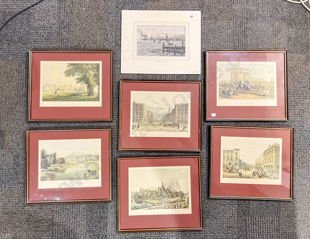 Six Framed Historical Prints & One Loose Image 1++