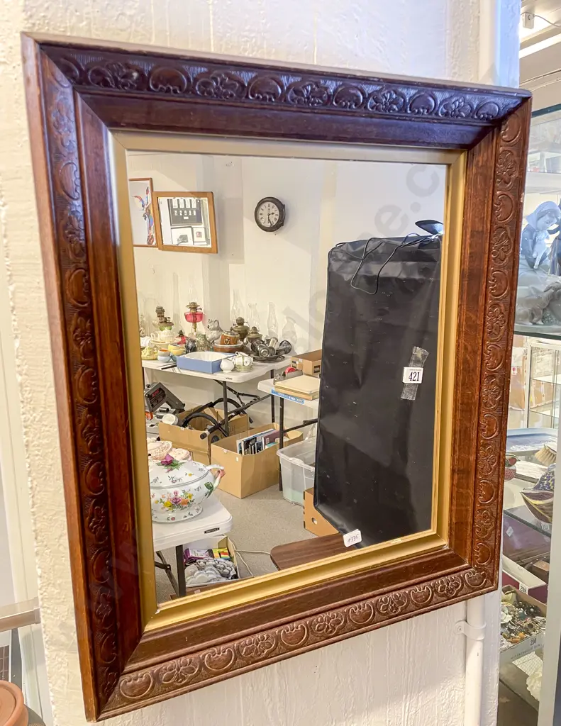 Oak Framed Wall Mirror Image 1++