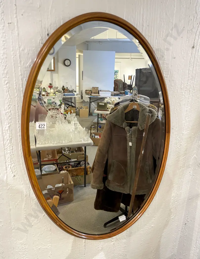 Oval Bevel Edged Wall Mirror Image 1++