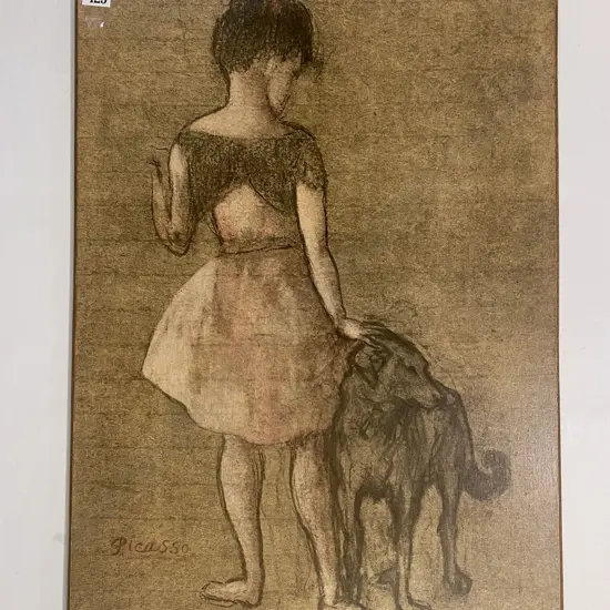 Picasso Print on Board together with Fabric Wall Hanging