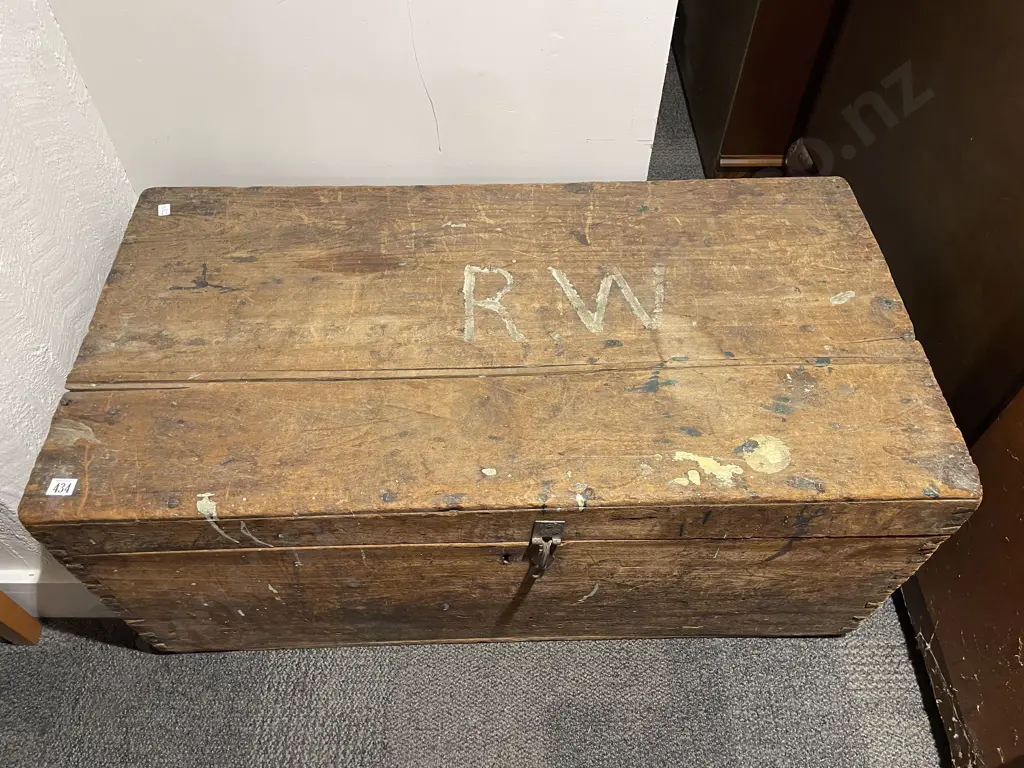 Vintage Wooden Sea Chest Image 1++