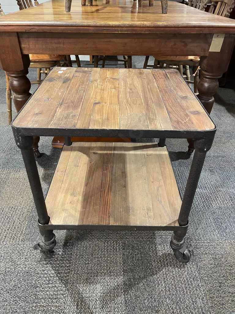 Industrial Style Two Tier Trolley Image 1++