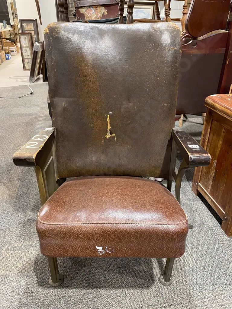 Vintage Ex Railway Flip Seat Chair Image 1++