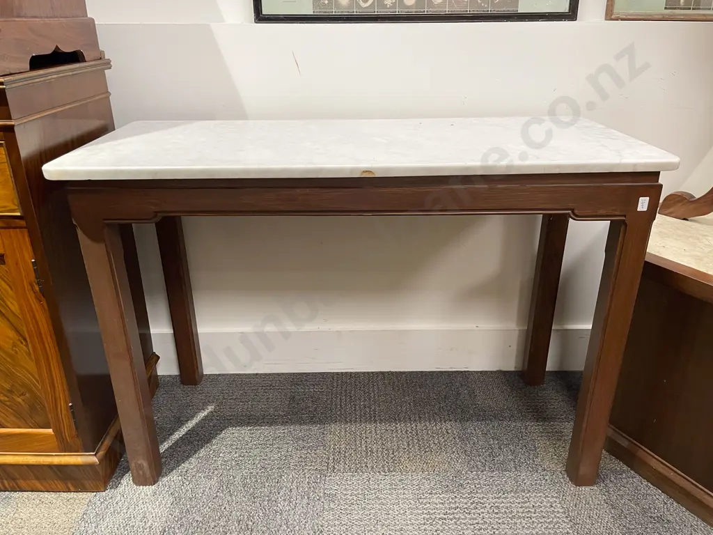 Rectangular Marble Top Side Table with Pair of Marble Top Coffee Tables Image 1++