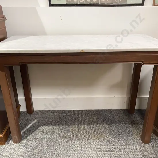 Rectangular Marble Top Side Table with Pair of Marble Top Coffee Tables