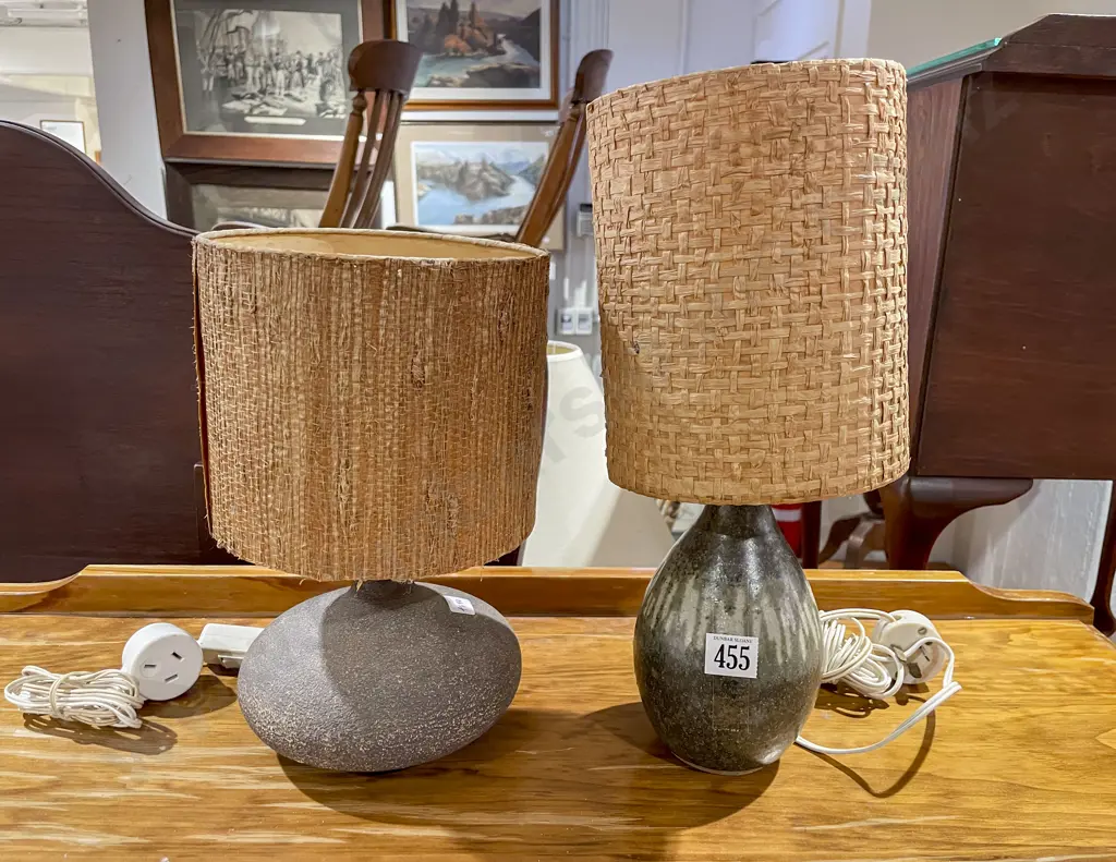Two Pottery Table Lamps Image 1++