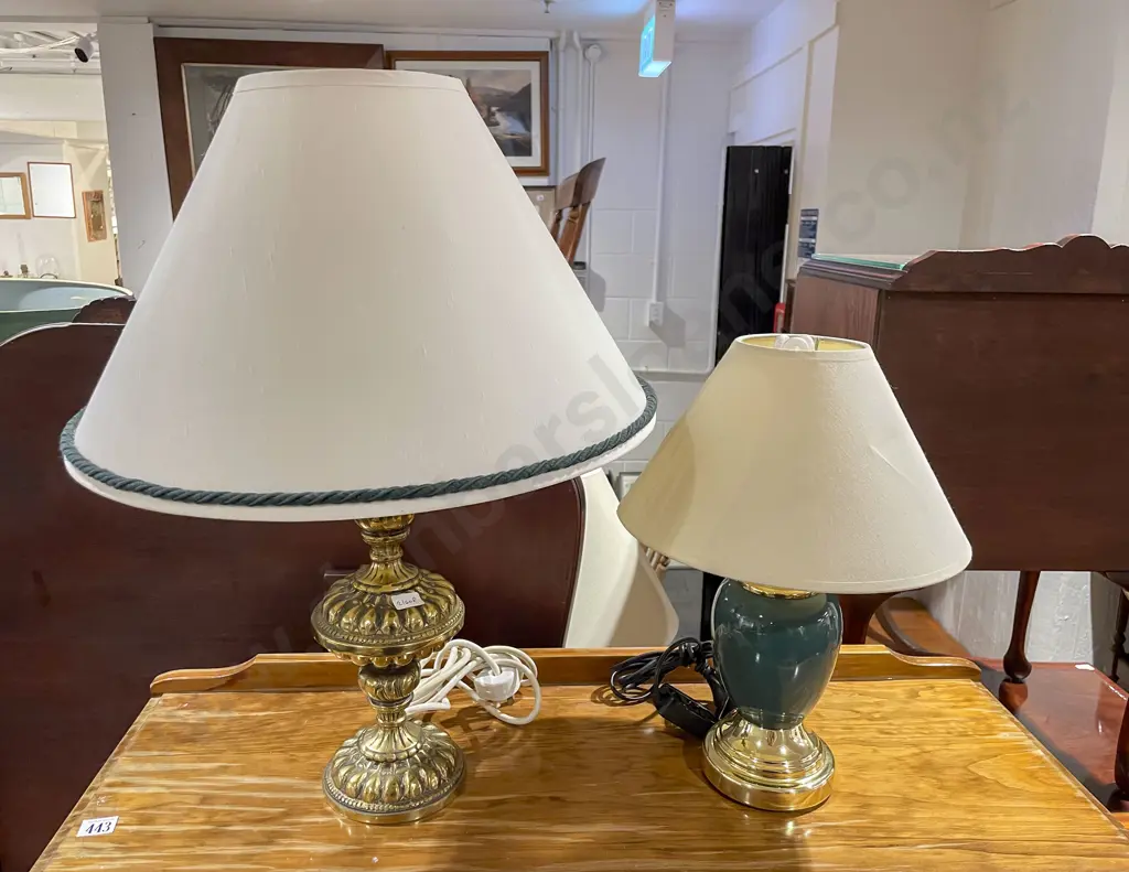 Heavy Brass Table Lamp & Other Table Lamp Image 1++