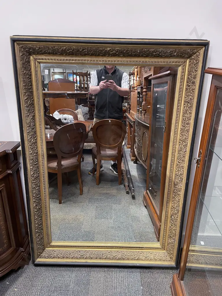 Large Gilt Framed Overmantle Mirror Image 1++